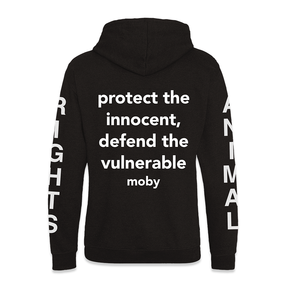 Moby Animal Rights Animal Rights Black Pull-On Hoodie – Moby UK