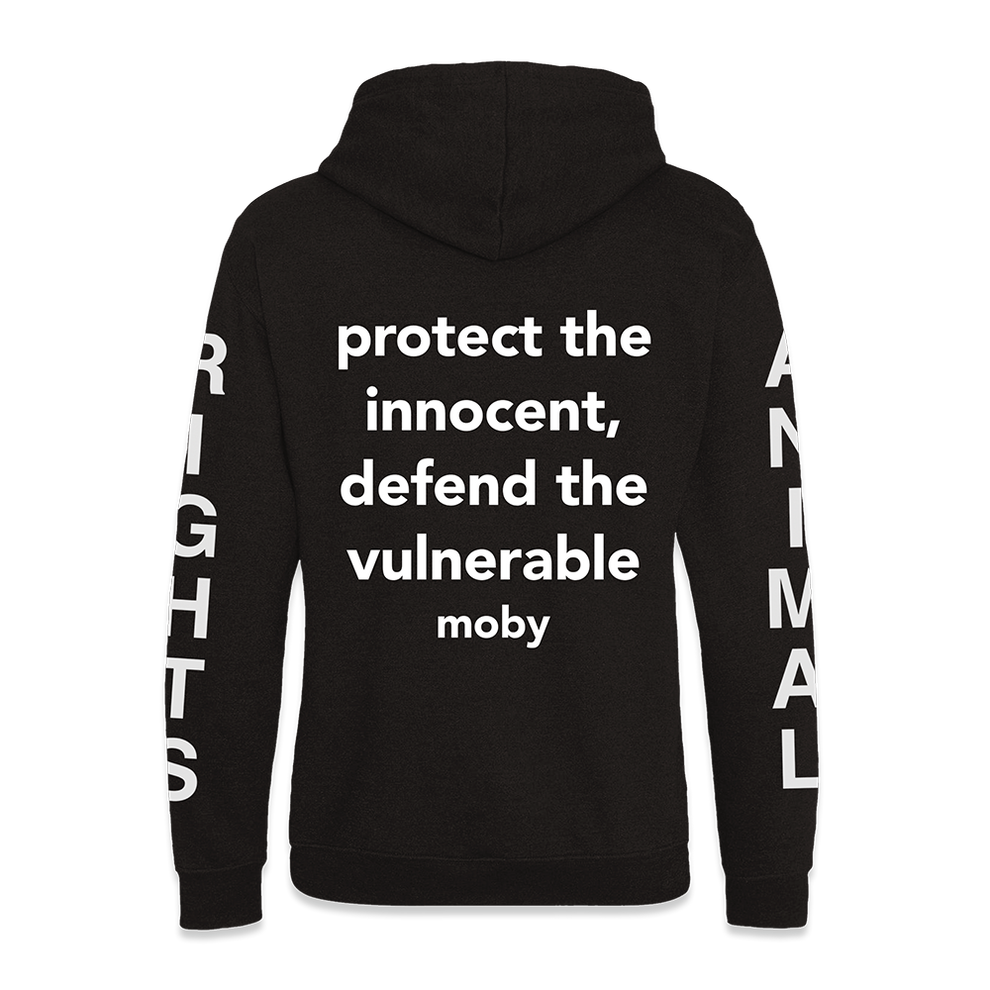 Animal Rights Black Pull-On Hoodie – Moby UK